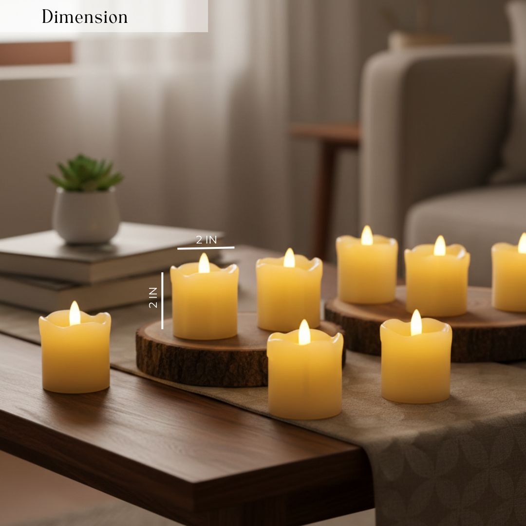 LED Small Real Wax Candle, set of 12