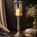 Silver Hammered Vintage Candle Holder, Large