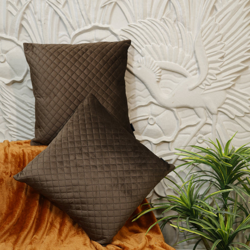 Cushion Cover In Mohca Brown, Set Of 2