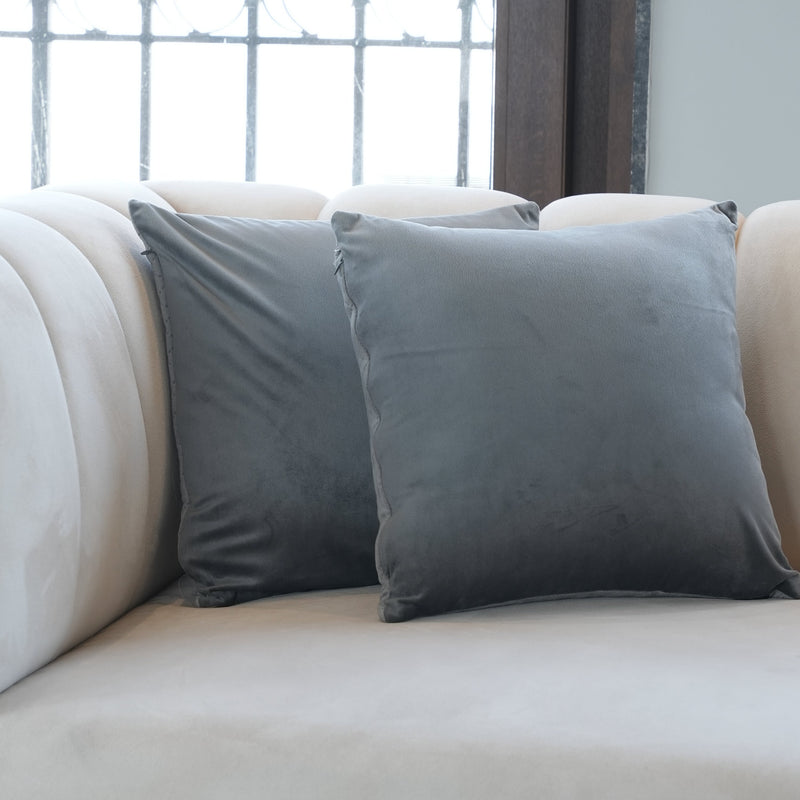 Cushion Cover In Mist Grey, Set Of 2, 16x16 inch