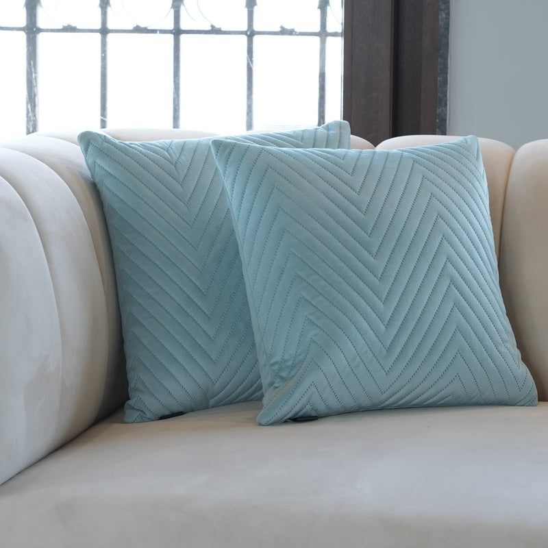 Cushion Cover In Light Blue, Set Of 2, 16x16 inch