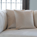 Quilted Cushion Cover In Beige, Set Of 2 16x16 inch