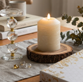 Real Wax Marble Grey LED Candle, small