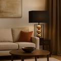 Stacked Spheres Table Lamp with Shade, Gold