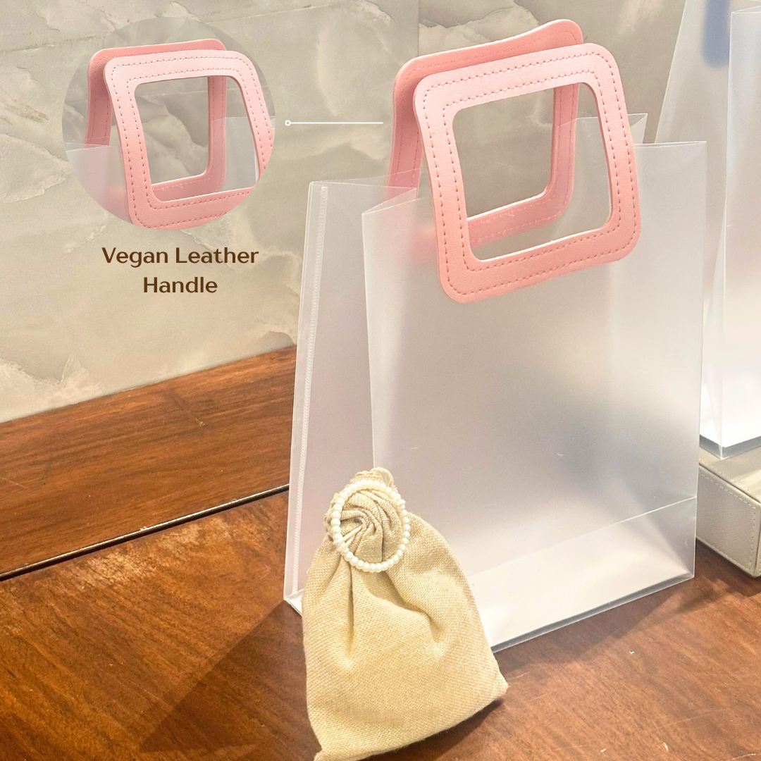 Rakhi Hamper Bag with Leather Strap, Pink / Blue