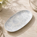Printed Oval Serving Platter, Light Blue