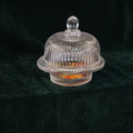 Textured Glass Covered Candy Bowl