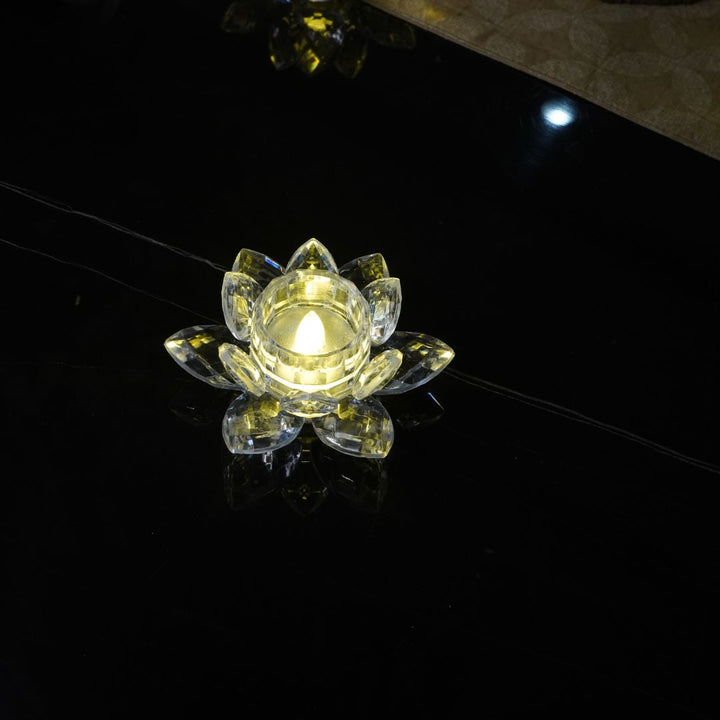 Led Lotus Tealights set of 6, Silver