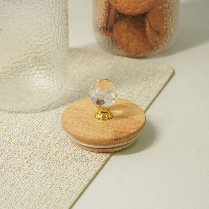 Hammered 750ml Glass Jar with Crystal Airtight Lid, Clear