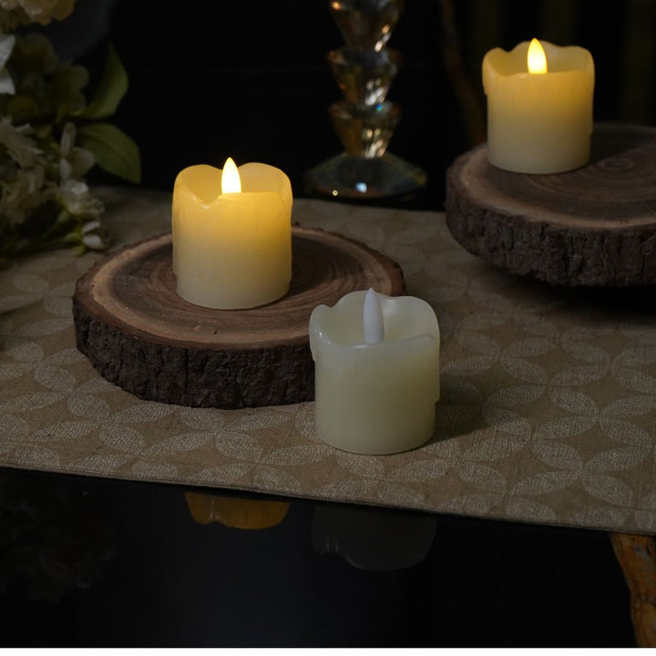 LED Small Real Wax Candle, set of 12