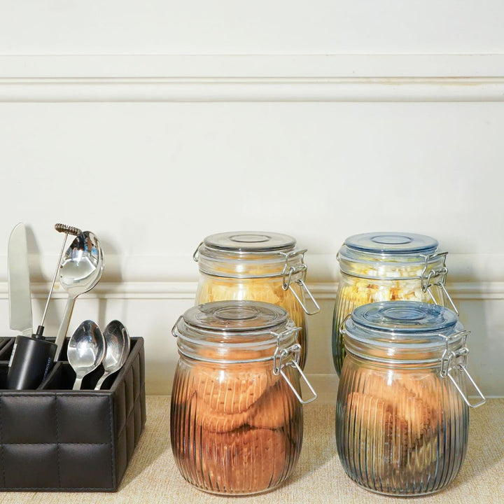 Airtight Clip-Top Jar, Blue