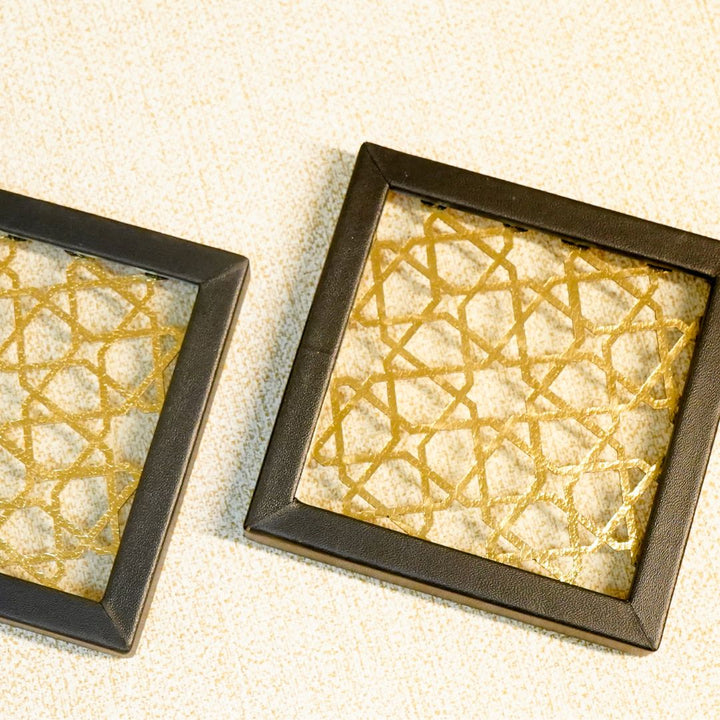 Black mirror coaster set of 2