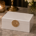 Small Glass Jewellery & Multipurpose Organiser, Cream