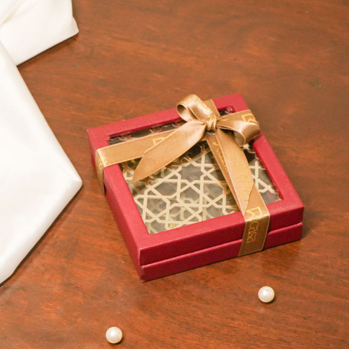 Maroon coaster, set of 2