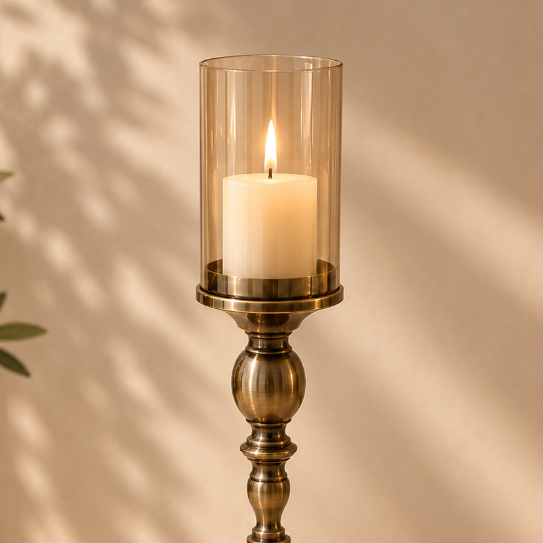 Regal Pedestal Hurricane Candle Holder, Large