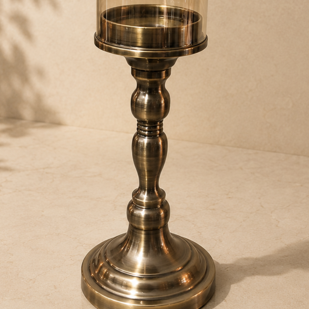 Regal Pedestal Hurricane Candle Holder, Small