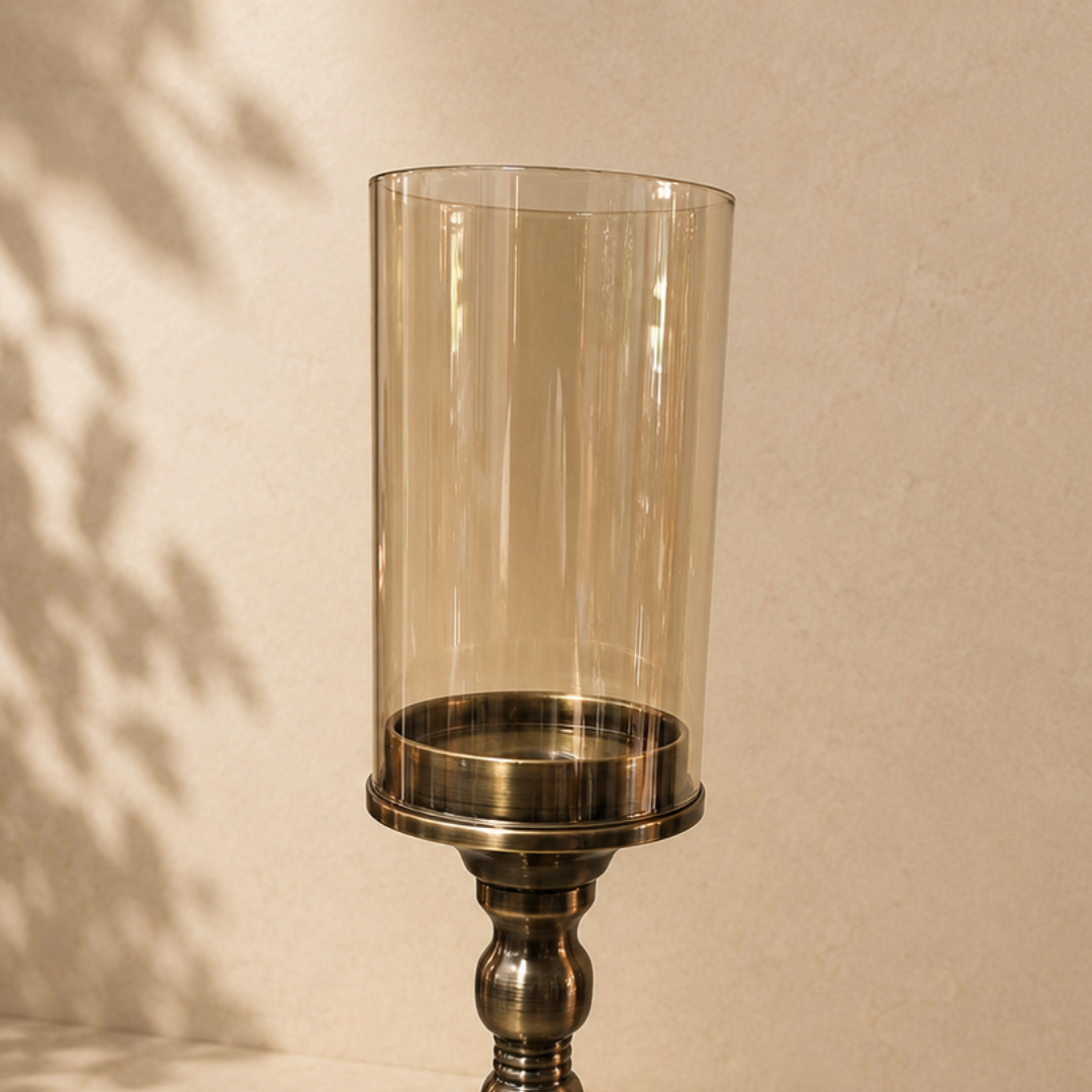 Regal Pedestal Hurricane Candle Holder, Small