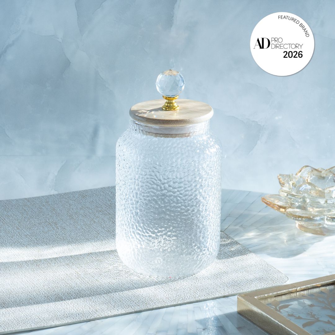 Hammered 750ml Glass Jar with Crystal Airtight Lid, Clear