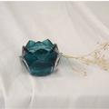 Lotus Glass Candle Holder, Blue