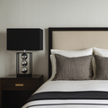 Stacked Spheres Table Lamp with Shade, Silver