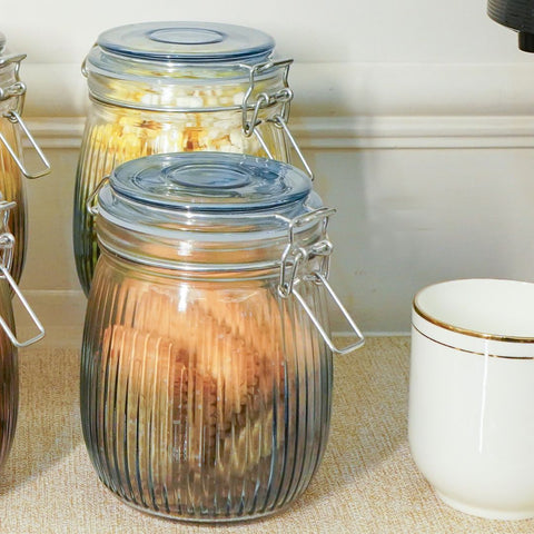 Airtight Clip-Top Jar, Blue