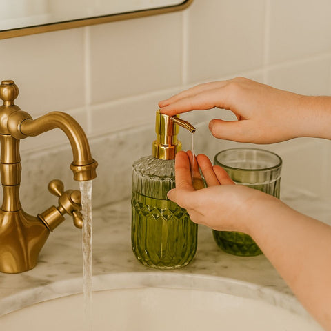 Luxe Bathroom Organiser, Green