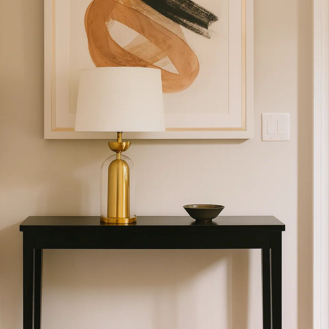 Double Layer Glass Table Lamp with Shade, Gold