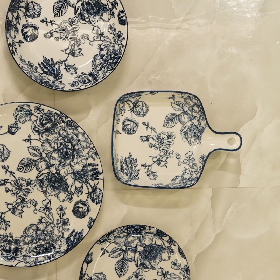 Blue Floral Cheese and Snack Platter