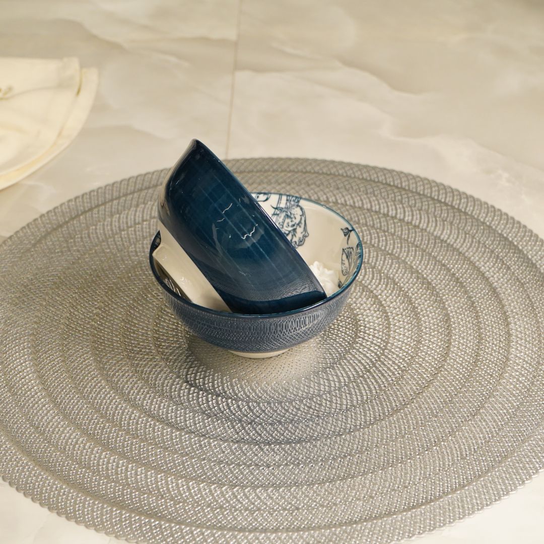 Floral Ceramic Bowl, Blue