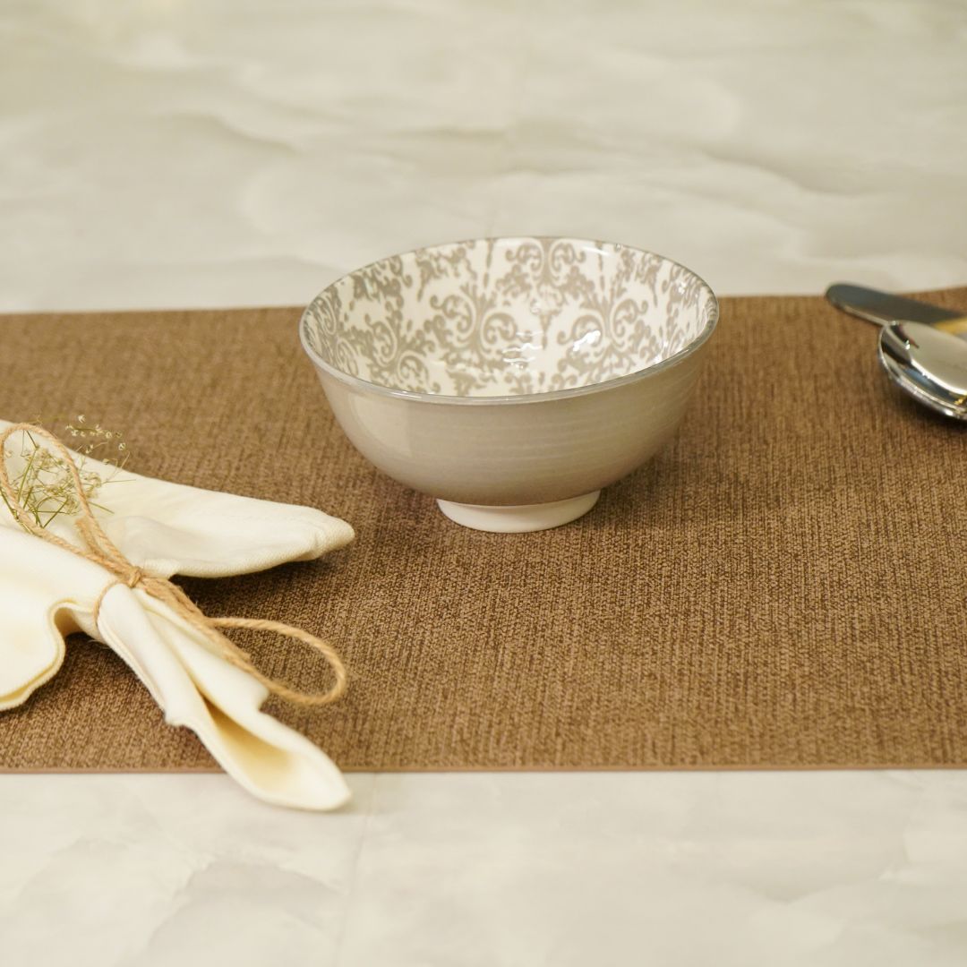 Patterned Grey Ceramic Bowl