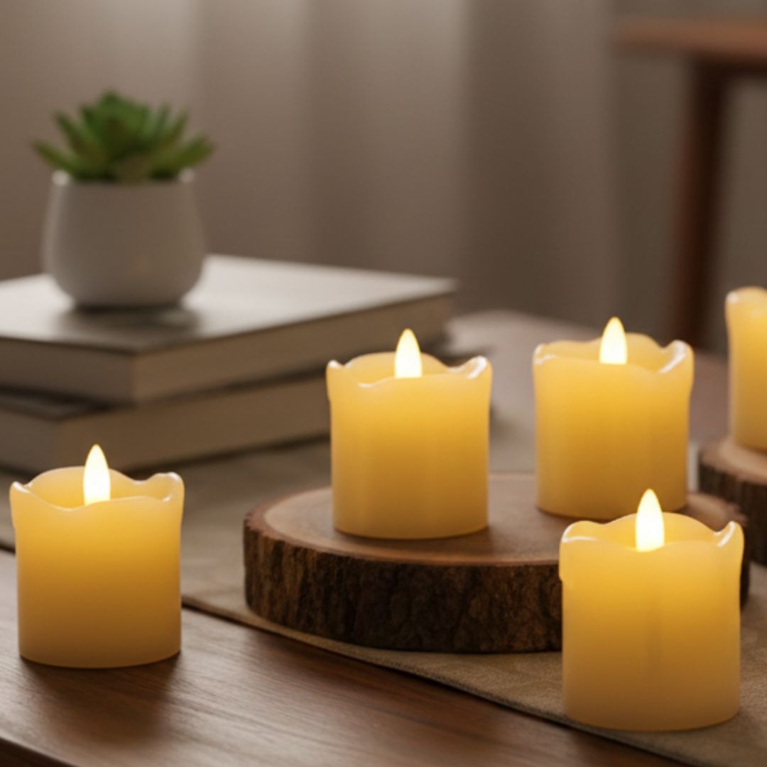 LED Small Real Wax Candle, set of 12
