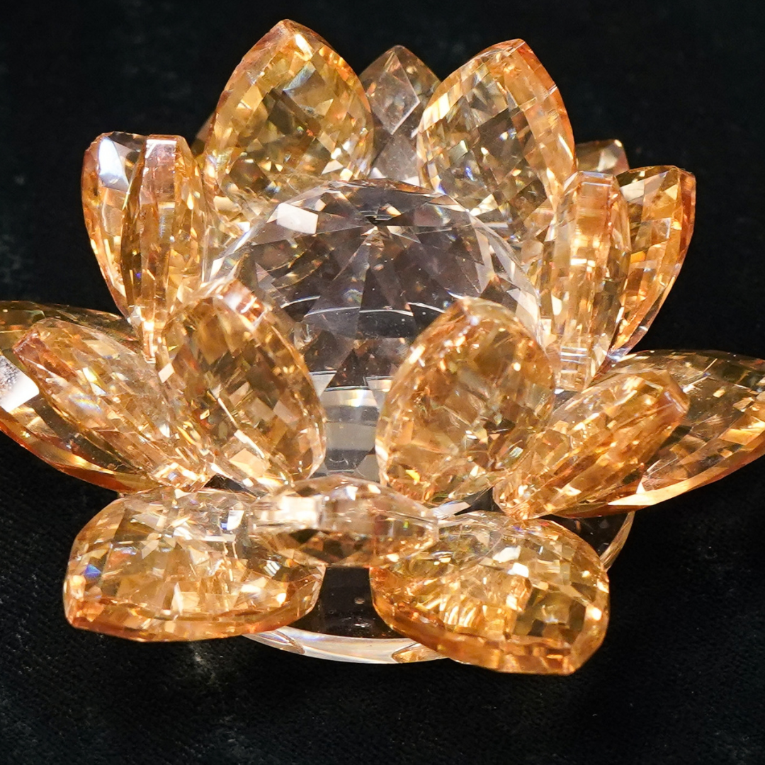 Crystal Lotus Tealight Holder, Gold