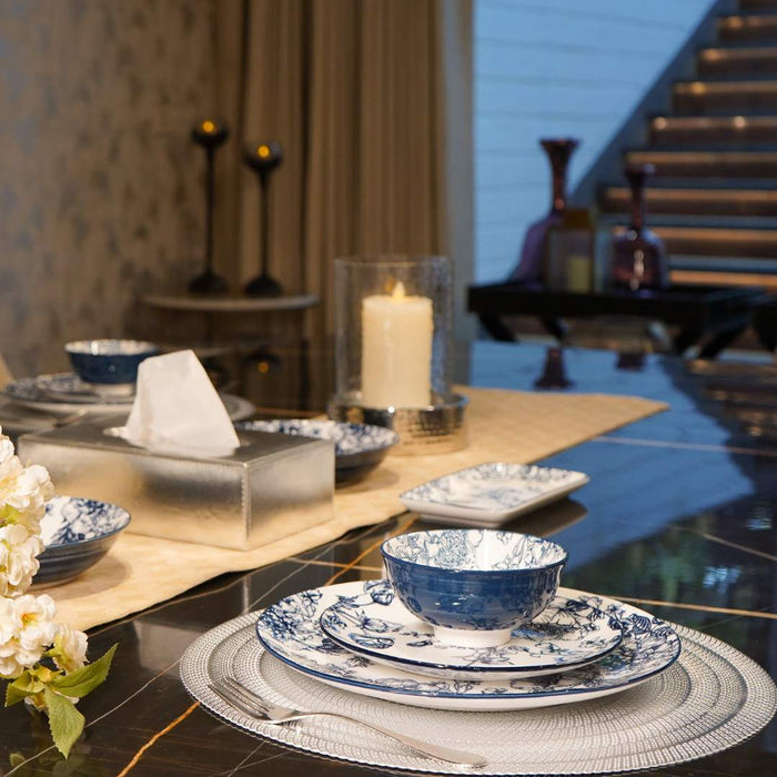 Blue floral plate large