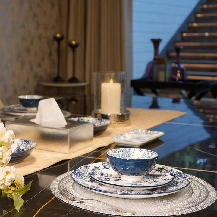 Blue floral plate large