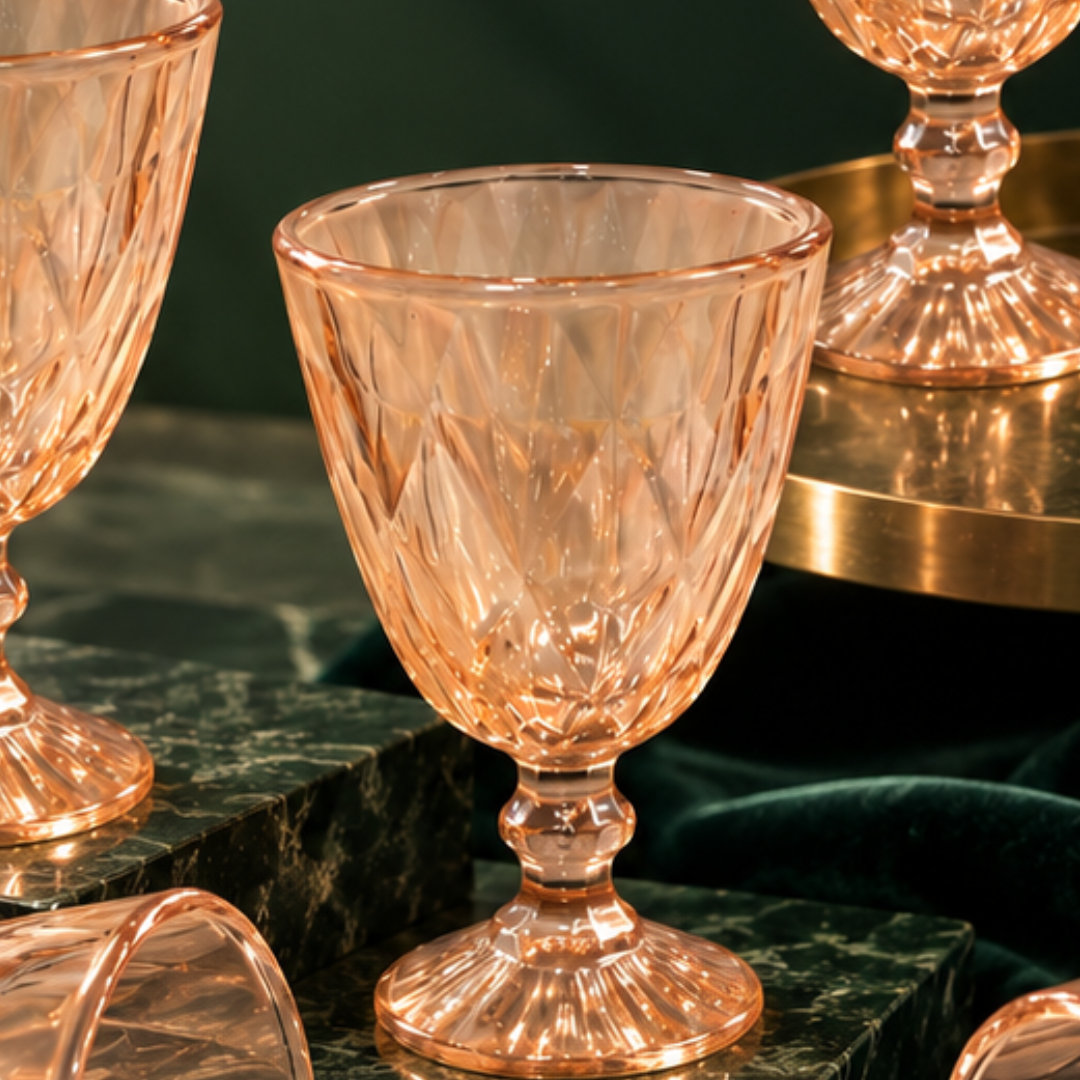 Diamond Cut Glass, Gold
