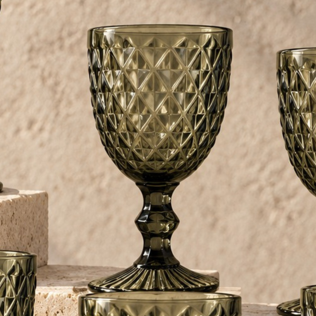 Diamond Cut Glass, Grey