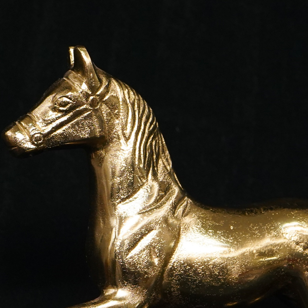 Trotting Horse Sculpture, Gold