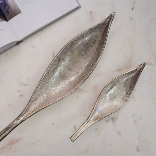 Silver Leaf Dish Decor Platter, Small