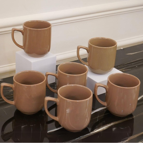 Dusty Brown mugs, set of 6