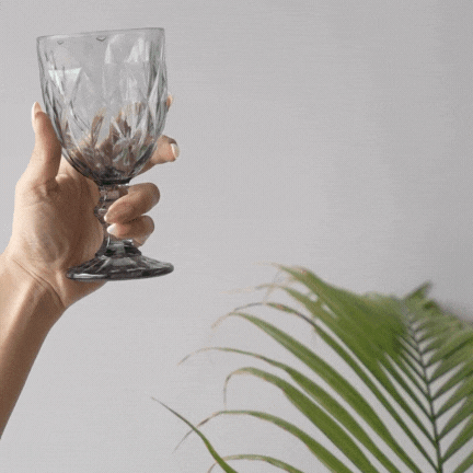 Tinted Luster Glasses, Blue, Set of 6