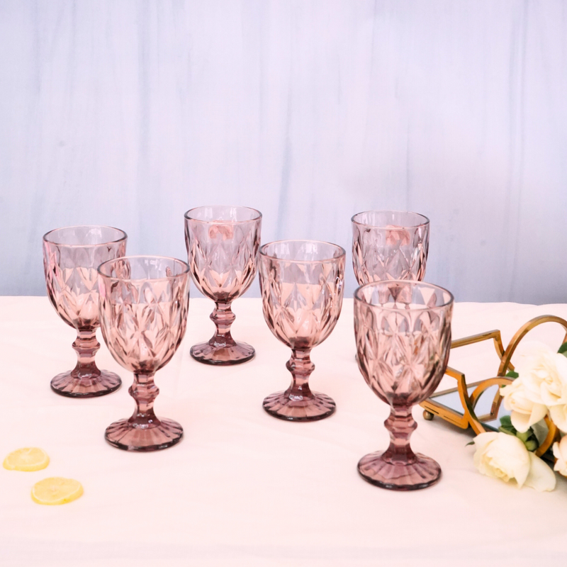 Set of 6,Tinted Luster glasses, Pink