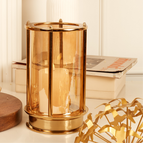 Gold Small Pillar Candle Holder