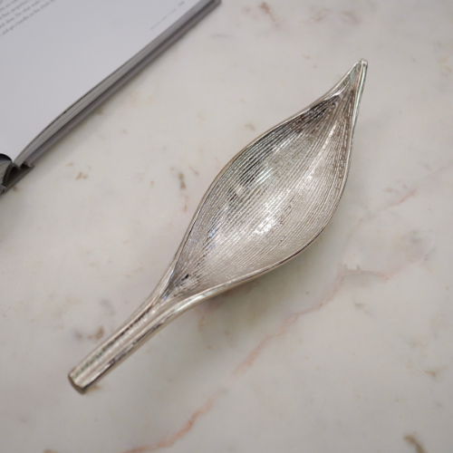 Silver Leaf Dish Decor Platter, Small