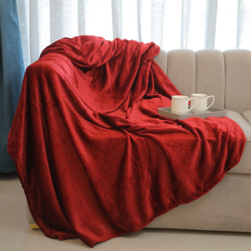 Soft Flannel Velvet Throw blanket, Red, 80” x 100” for Double Bed