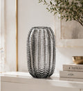 Textured Glass Vase, Smokey Grey