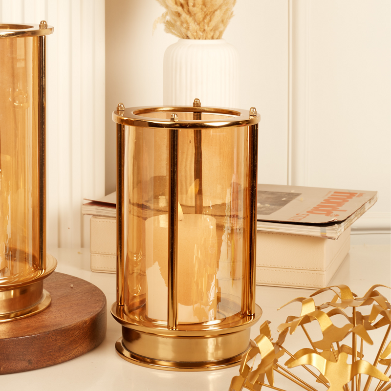 Gold Small Pillar Candle Holder