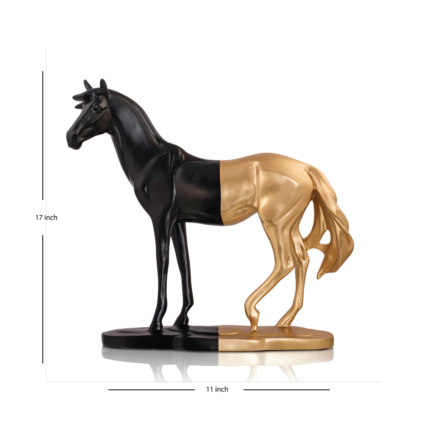 Black & Gold Cavallo Running Horse Polyresin Figurine