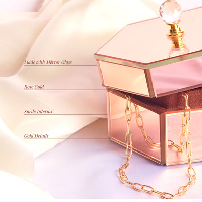 Multi-purpose Organiser box, Large in Rose Gold