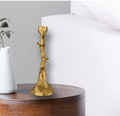 Cedar Candle Holder in Gold, Medium