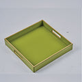 Serving Tray Green with Golden Accent, Square